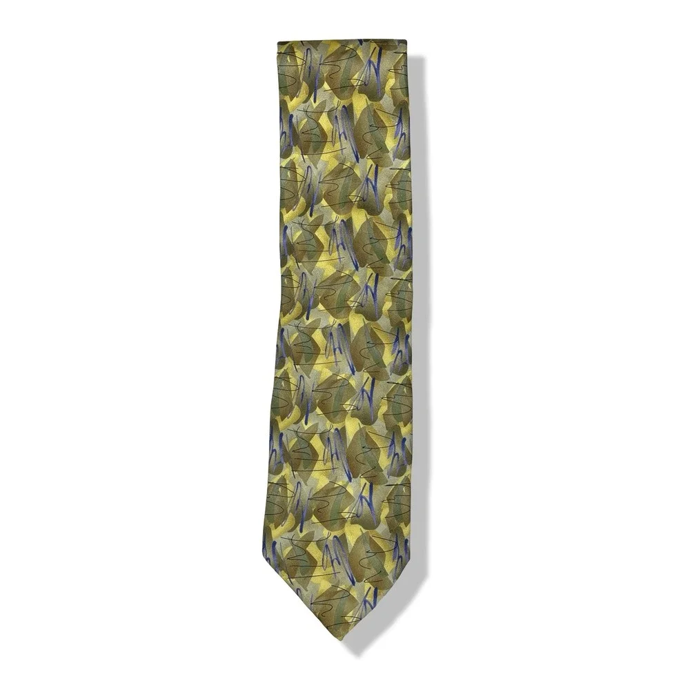 J Garcia Ancient Writing Limited‎ Edition Silk Mens Tie Abstract Artsy 58x4